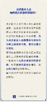 【人社日课】灵活就业人员社保如何转移接续？