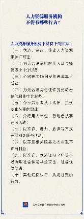 【人社日课】人力资源服务机构不能有哪些行为？