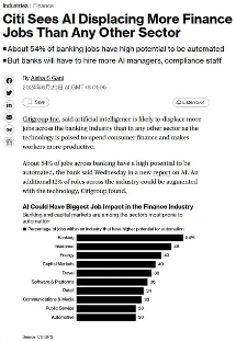AI将自动化和增强银行业岗位，招聘需求可能上升