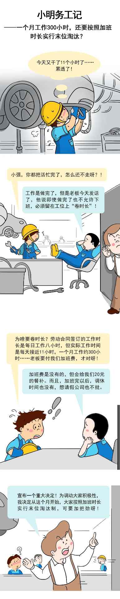 超时加班不给费还末位淘汰？劳动法规定工作时间与加班费计算标准