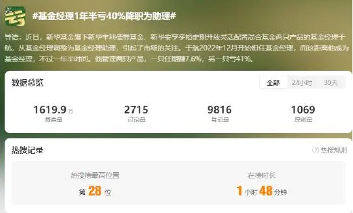 基金经理1年半亏40%被降职引发投资者质疑