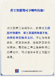 【人社日课】停工留薪期可享哪些待遇？