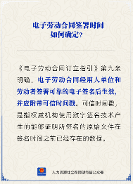 【人社日课】电子劳动合同签署时间如何确定?