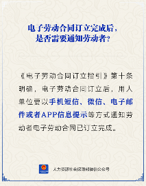 【人社日课】电子劳动合同订立完成后需要通知劳动者吗？
