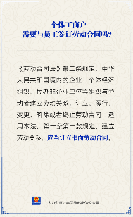【人社日课】个体工商户需要与员工签订劳动合同吗？
