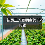 新员工入职调查的35个问题