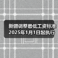 新疆上调最低工资标准 分三档执行