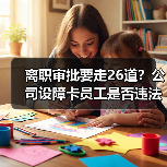 离职审批要走26道？公司设障卡员工是否违法？