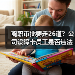 离职审批要走26道？公司设障卡员工是否违法？