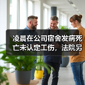 凌晨在公司宿舍发病死亡未认定工伤,法院另辟蹊径判公司赔36万! 凌晨在公司宿舍发病死亡未认定工伤,法院另辟蹊径判公司赔36万!