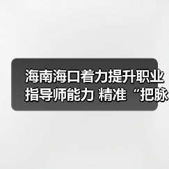 海南海口着力提升职业指导师能力 精准“把脉”提能力 “对症”施策促就业 海南海口着力提升职业指导师能力 精准“把脉”提能力 “对症”施策促就业