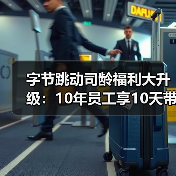 字节跳动司龄福利大升级：10年员工享10天带薪假