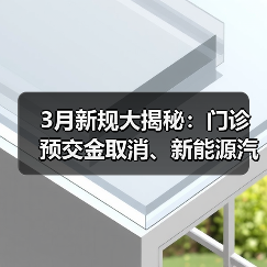3月新规大揭秘:门诊预交金取消、新能源汽车检测升级等重要变化 3月新规大揭秘:门诊预交金取消、新能源汽车检测升级等重要变化