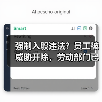 强制入股违法？员工被威胁开除，劳动部门已介入调查